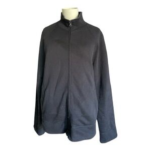 James Perse Men’s Jersey Wool Funnel Neck Jacket Size 2/Medium Black